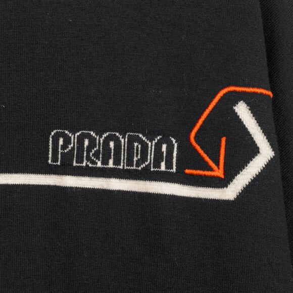 Prada AW/18 Nero Logo Oversized Knit Polo - Picture 5 of 13